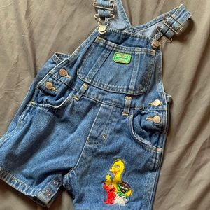 Vintage Sesame Street denim baby overalls
